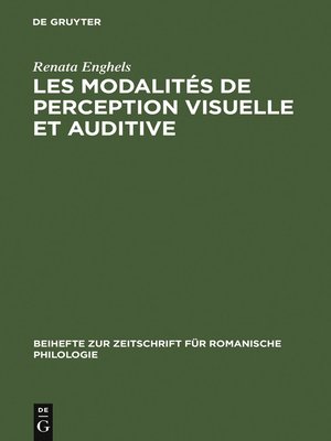 cover image of Les modalités de perception visuelle et auditive